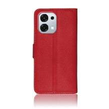 Vue avant de l'étui portefeuille Zanae rouge pour Oppo A6 Pro