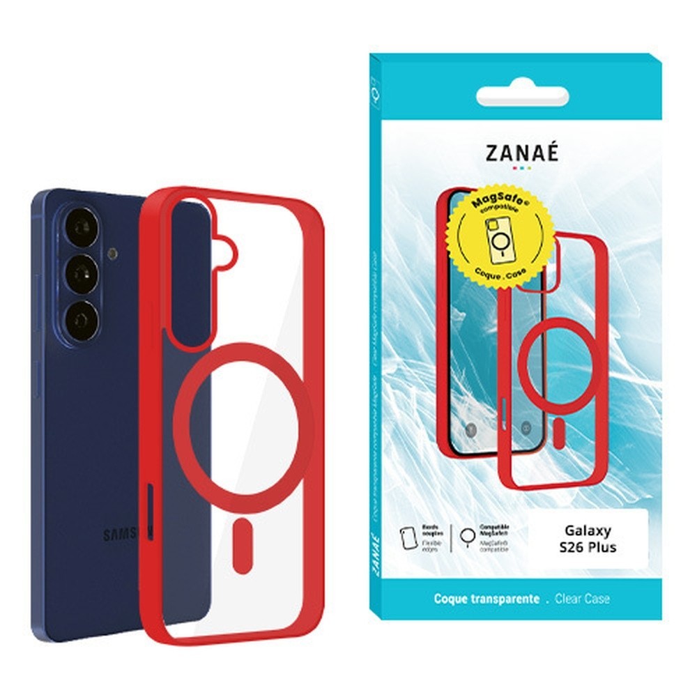 Coque Rouge Compatible MagSafe pour Galaxy S26 Plus