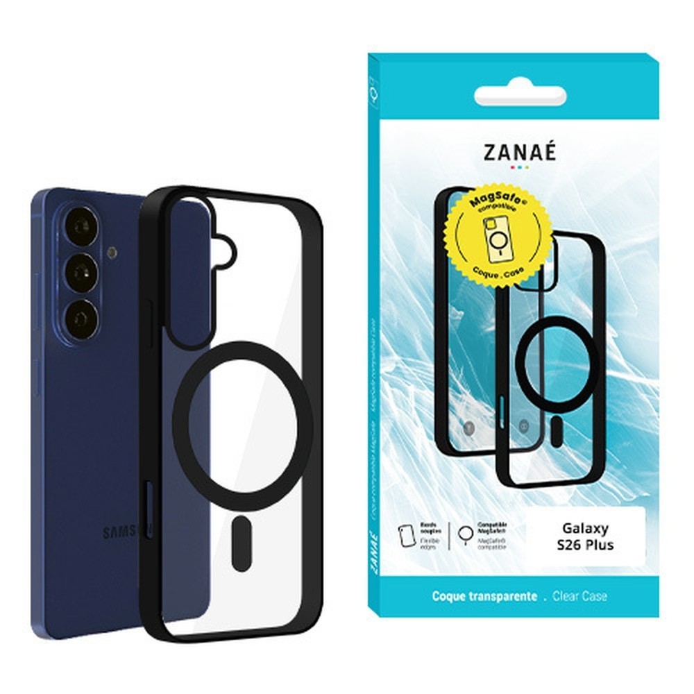 Coque noire compatible MagSafe pour Galaxy S26 Plus