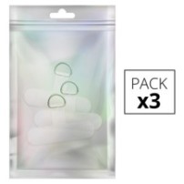 Pack de 3 adaptateurs transparents avec boucle argent