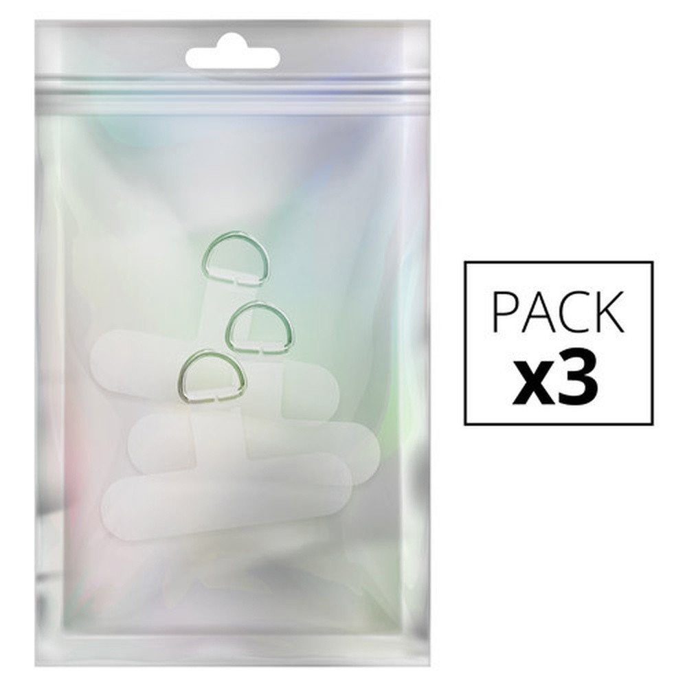 Pack de 3 adaptateurs transparents avec boucle argent