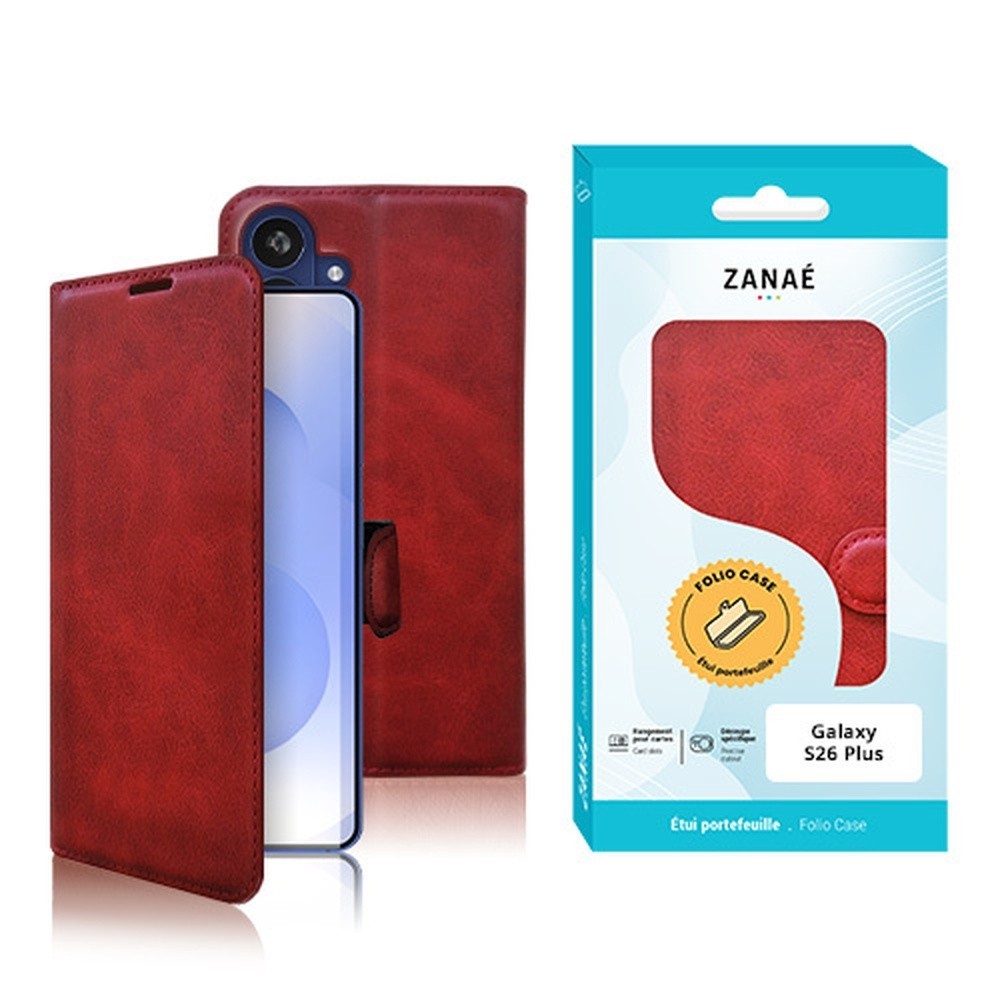 Portefeuille Zanae Columbia pour Galaxy S26 Plus rouge