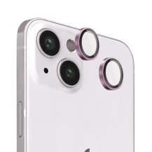 Verre trempé caméra rose compatible iPhone 13