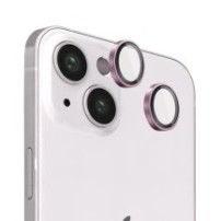 Verre trempé caméra rose compatible iPhone 13