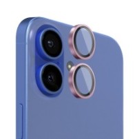 Verre trempé caméra rose pour iPhone 16 et iPhone 16 Plus