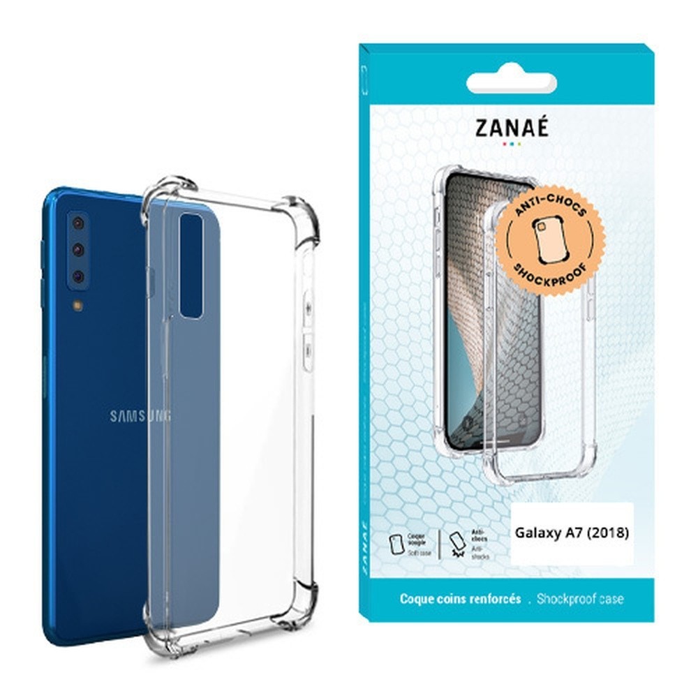 Coque silicone transparente renforcée pour Samsung Galaxy A7 2018