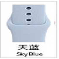 Bracelet en silicone bleu pastel pour Apple Watch 42/44 mm