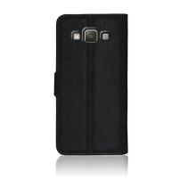 Vue de l'étui portefeuille noir pour Galaxy A3 (2015)
