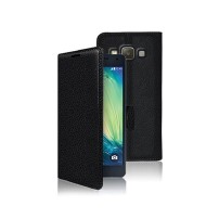 Vue de l'étui portefeuille noir pour Galaxy A3 (2015)