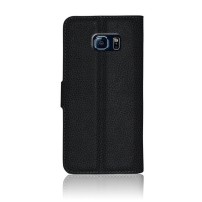 Étui portefeuille noir pour Samsung Galaxy S6 avec rangement cartes