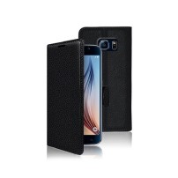 Étui portefeuille noir pour Samsung Galaxy S6 avec rangement cartes