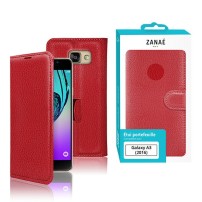 Étui portefeuille rouge pour Samsung Galaxy A3 (2016)
