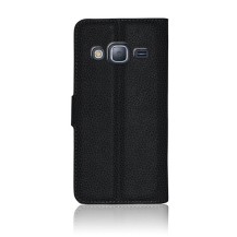 Etui portefeuille noir pour Samsung Galaxy J3 (2016)