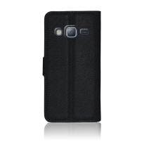 Etui portefeuille noir pour Samsung Galaxy J3 (2016)