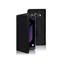 Etui portefeuille pour Samsung Galaxy J7 (2016) en noir