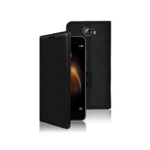 Étui portefeuille noir pour Huawei Y5 II et Y6 II Compact