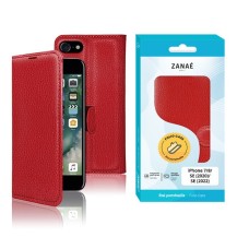 Etui portefeuille rouge pour iPhone SE/7/8