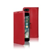 Etui portefeuille rouge pour iPhone SE/7/8