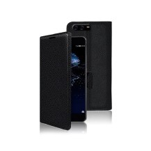 Étui portefeuille noir pour Huawei P10