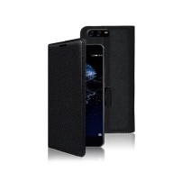 Étui portefeuille noir pour Huawei P10