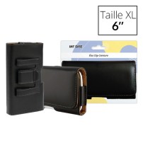 Étui ceinture horizontal noir pour téléphones universel taille XL
