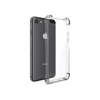 Coque en silicone transparente pour iPhone SE/7/8 avec coins renforcés
