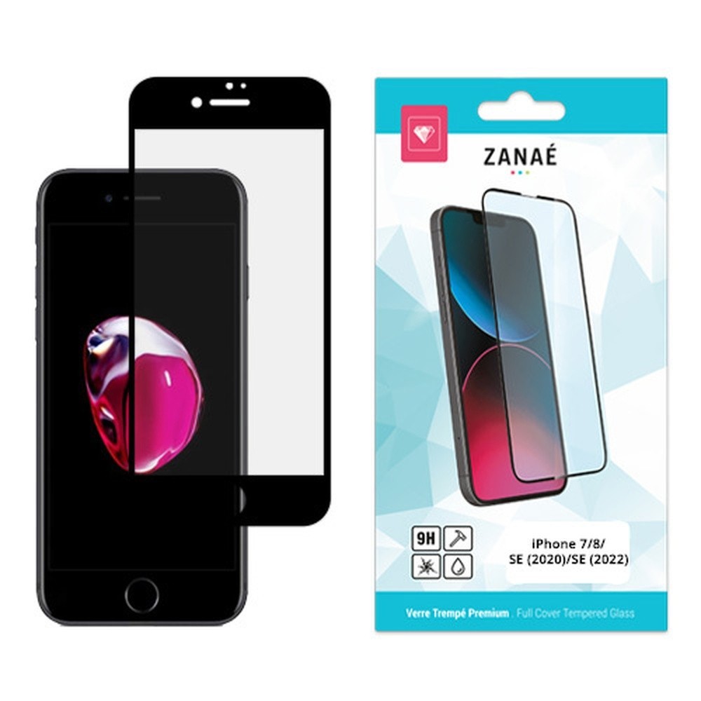 Verre trempé Full Cover noir pour iPhone