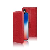 Etui Portefeuille Zanae rouge pour iPhone X et XS