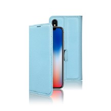 Étui portefeuille Zanae bleu clair pour iPhone X et XS