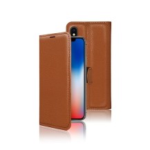 Étui Portefeuille Zanae marron pour iPhone X / XS