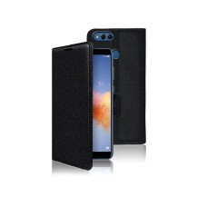 Etui portefeuille noir pour Honor 7X