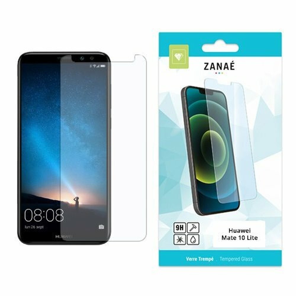 Verre trempé transparent pour Huawei Mate 10 Lite montrant une protection robuste.