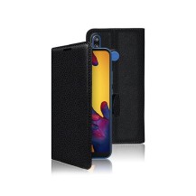 Etui portefeuille noir pour Huawei P20 Lite