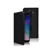 Étui portefeuille noir compatible Samsung Galaxy A6 Plus (2018)