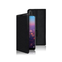Étui portefeuille noir pour Huawei P20 Pro
