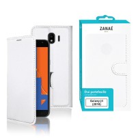 Etui portefeuille Zanae blanc compatible Samsung Galaxy J4 (2018)