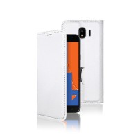 Etui portefeuille Zanae blanc compatible Samsung Galaxy J4 (2018)