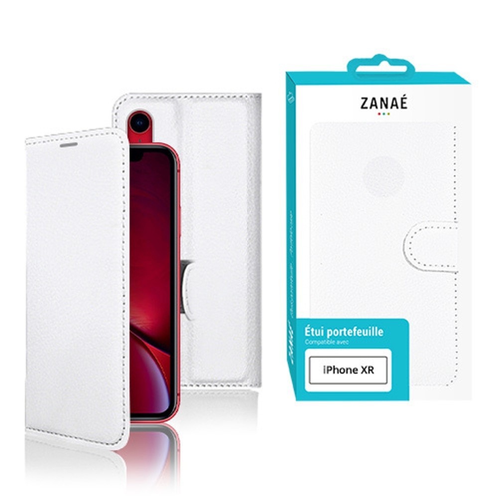 Etui Portefeuille Zanae pour iPhone XR Blanc