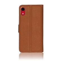 Etui Portefeuille Zanae pour iPhone XR en cuir marron