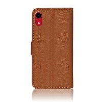 Etui Portefeuille Zanae pour iPhone XR en cuir marron