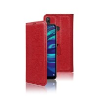 Etui Portefeuille Zanae Rouge pour Huawei Y7 (2019)