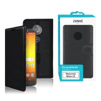 Étui portefeuille Zanae noir pour Motorola Moto E5