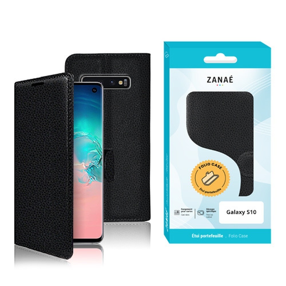 Etui Portefeuille Zanae noir pour Samsung Galaxy S10