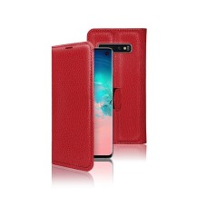 Etui Portefeuille Zanae pour Samsung Galaxy S10 en rouge