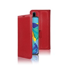 Etui Portefeuille Zanae pour Huawei P30 en rouge vibrant