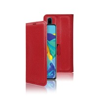Etui Portefeuille Zanae pour Huawei P30 en rouge vibrant