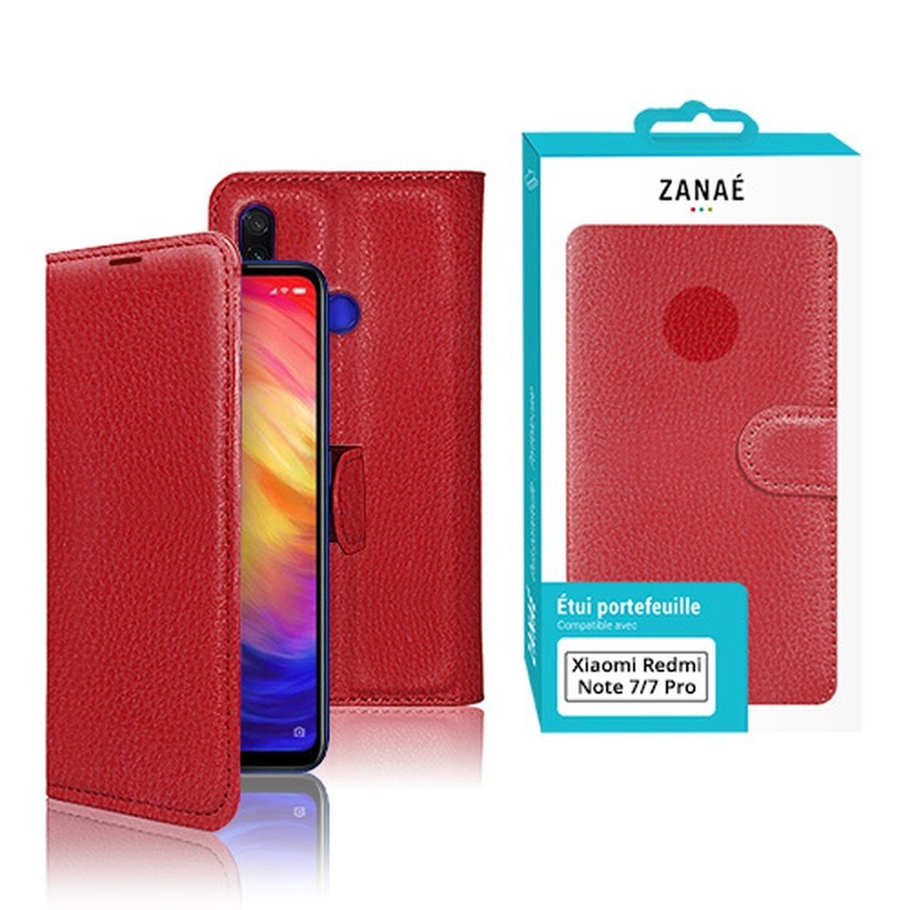 Étui portefeuille rouge pour Xiaomi Redmi Note 7/7 Pro
