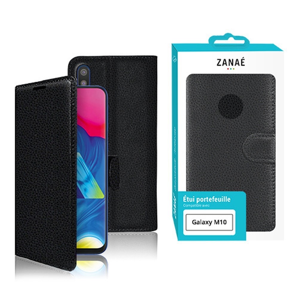 Etui Portefeuille Zanae pour Samsung Galaxy M10 en noir