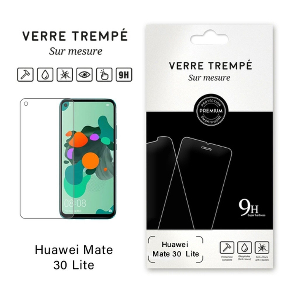 Verre trempé transparent pour Huawei Mate 30 Lite