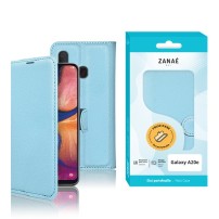 Etui Portefeuille Zanae bleu clair pour Samsung Galaxy A20e